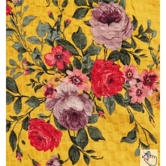 Torrid Yellow Floral Crinkle Blouse Size 3 - Picture 5 of 9